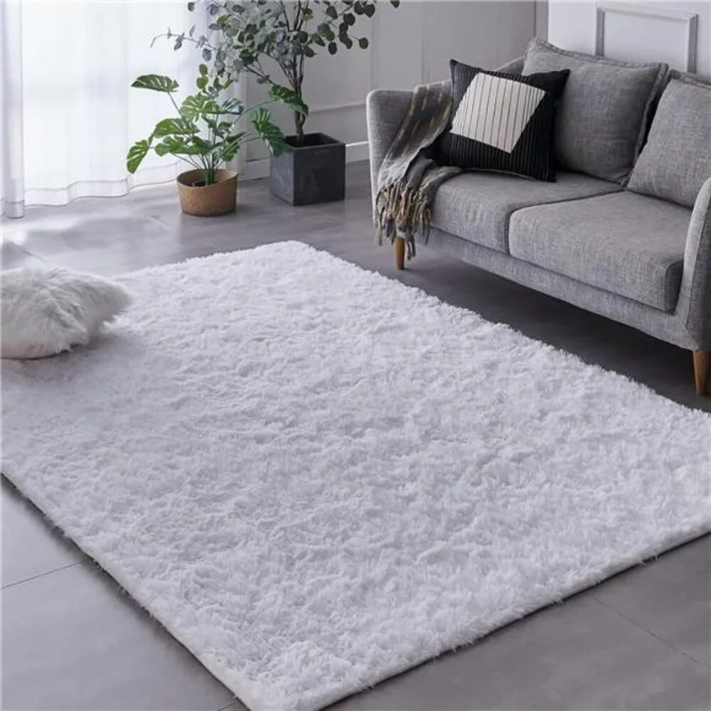 Soft Velvet Shag Area Rug Non Slip Fluffy Carpet for Bedroom Living Room Floor